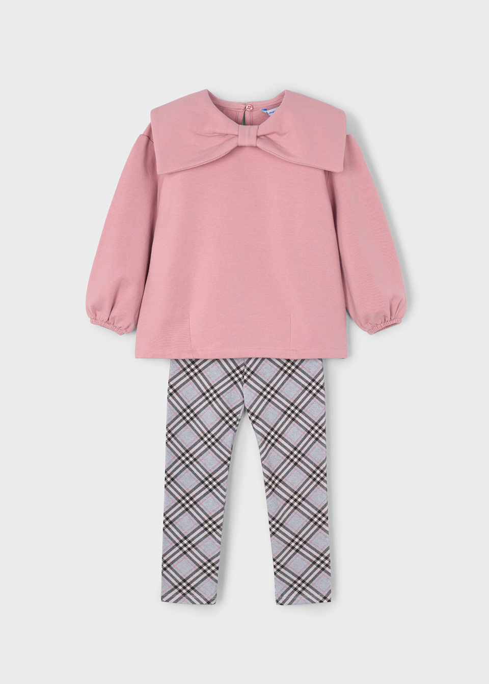 Girls check legging and jumper set