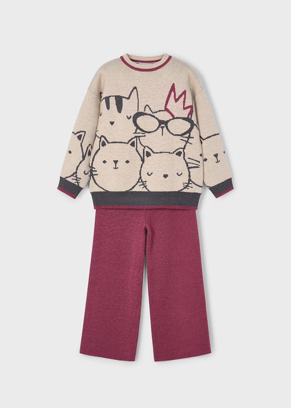 Girls trousers and printed jumper set