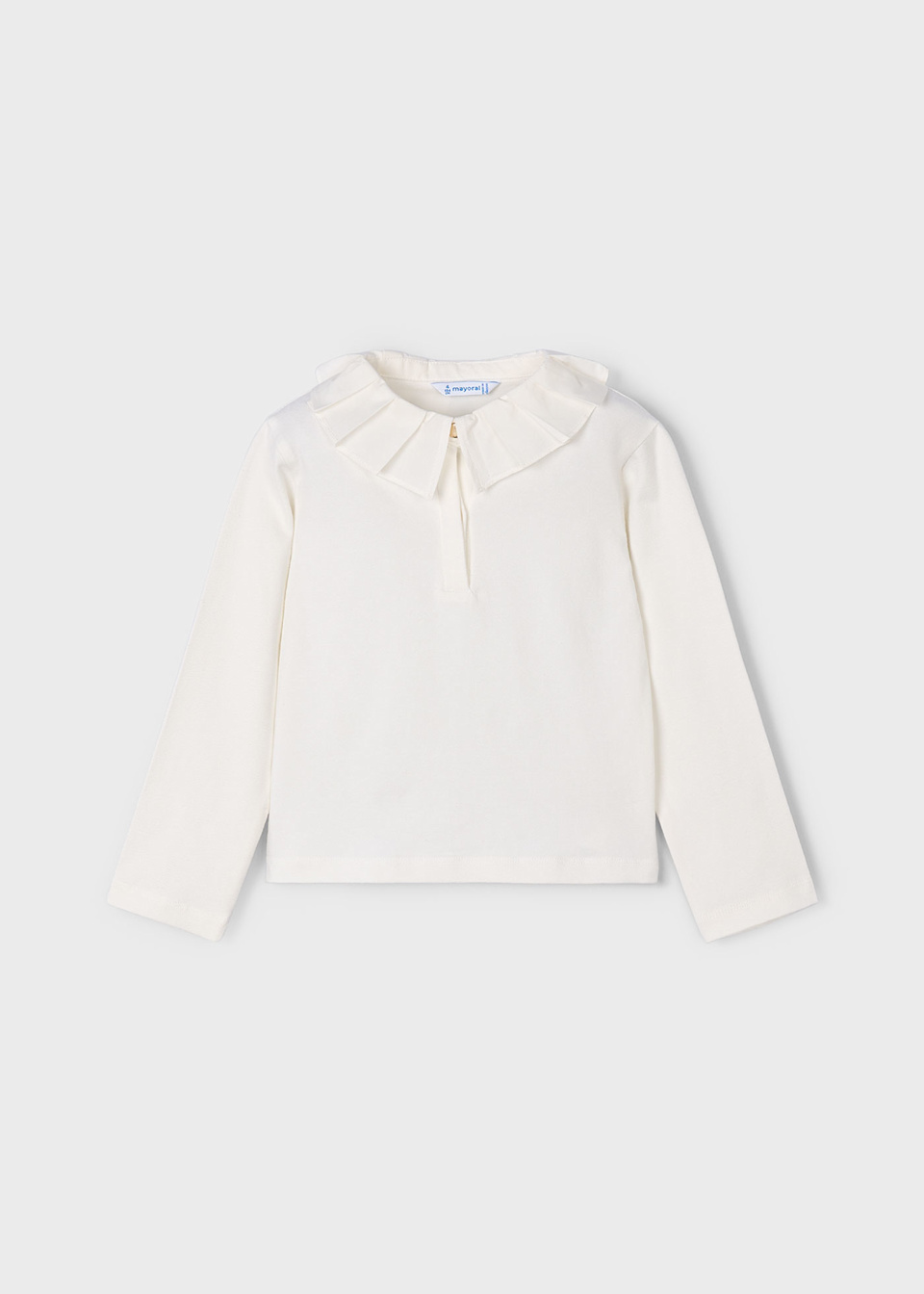 Girl Decorative Collar Polo Shirt