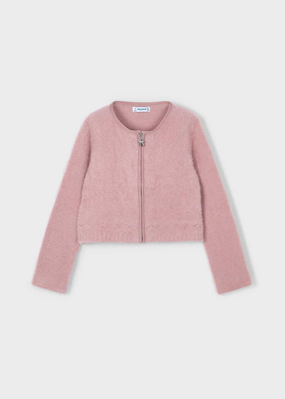 Girl Faux Fur Knit Cardigan