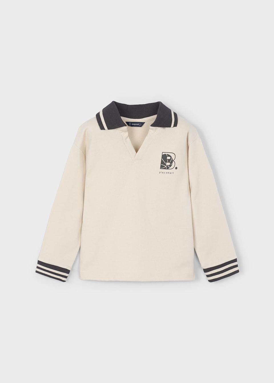 Boys long sleeved print polo