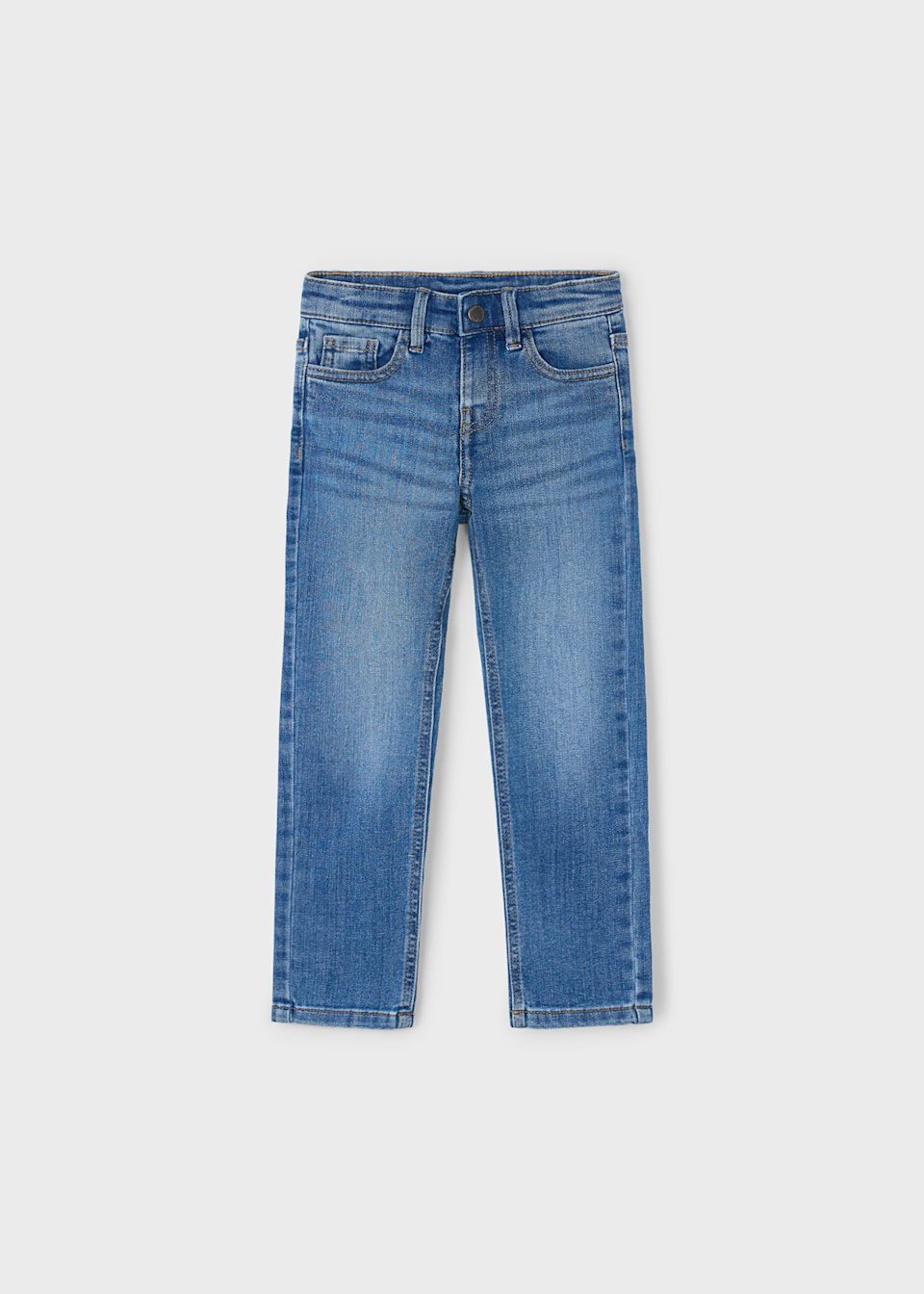 Pantalón denim entallado básico niño