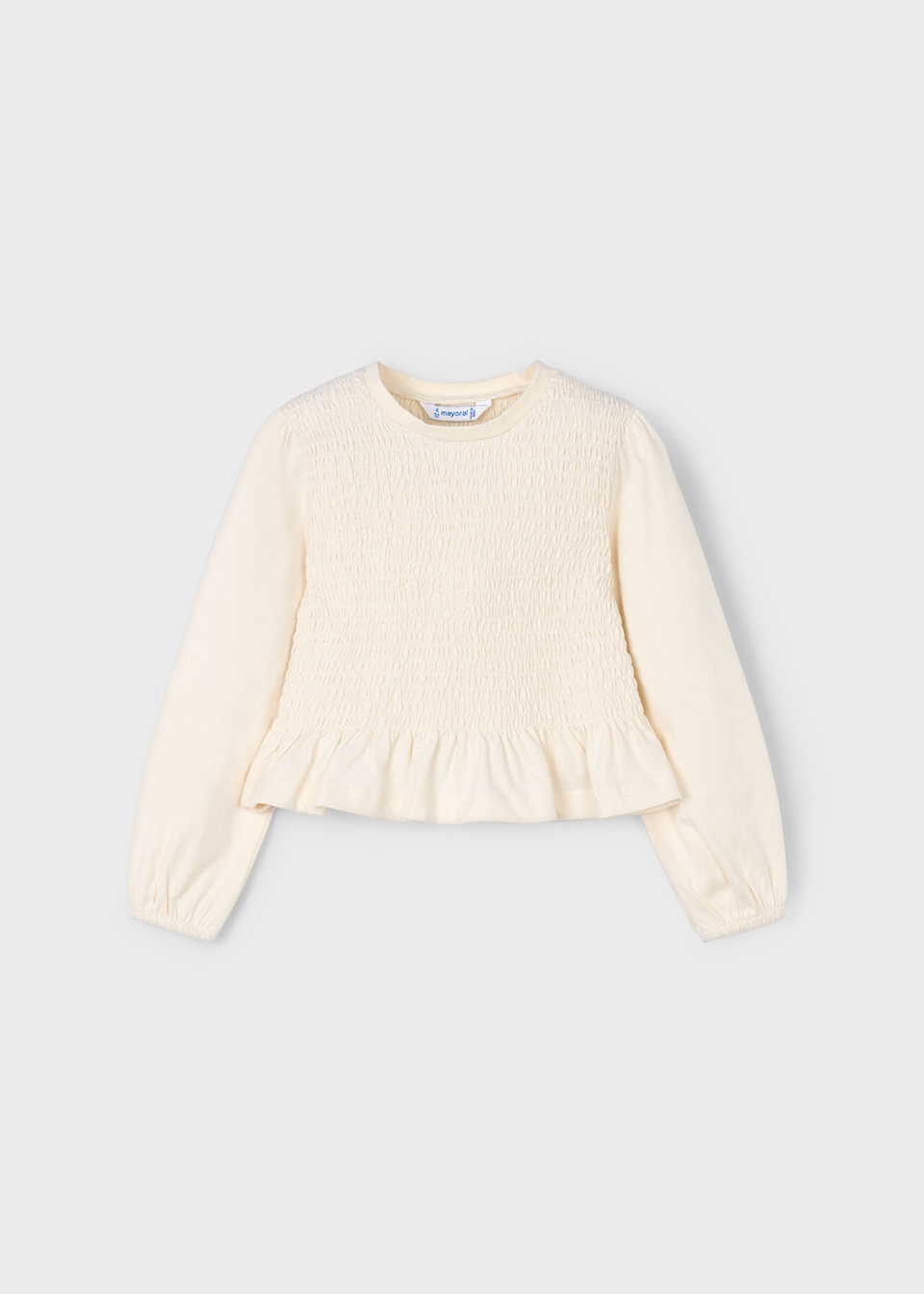 Girls smocked stitching shirt