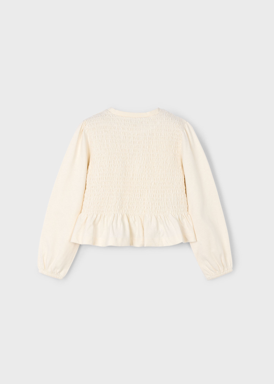 Girls smocked stitching shirt