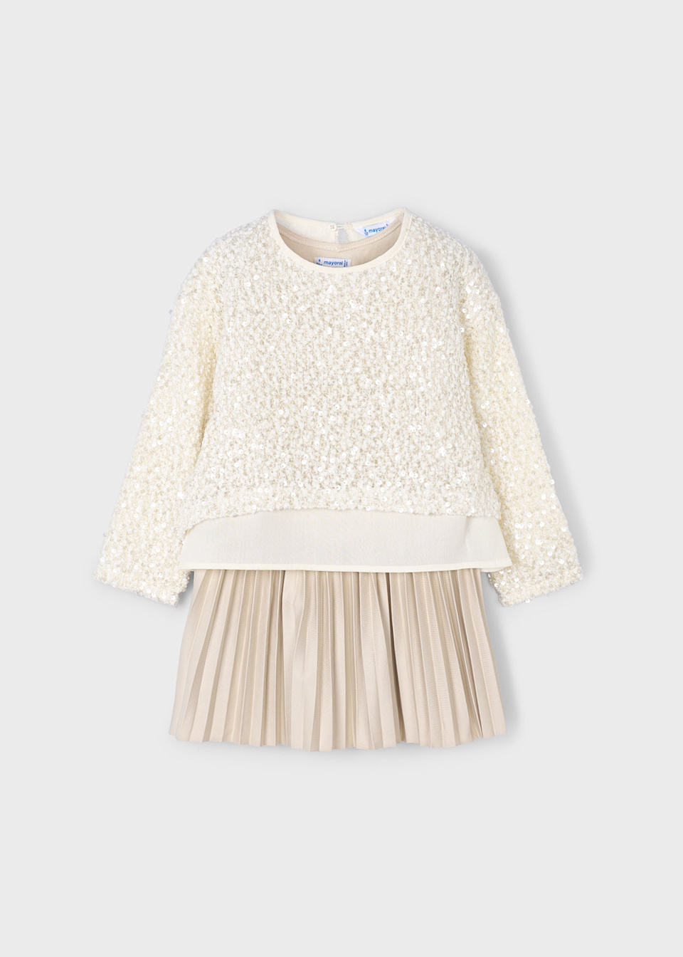 Vestido combinado lentejuelas niña