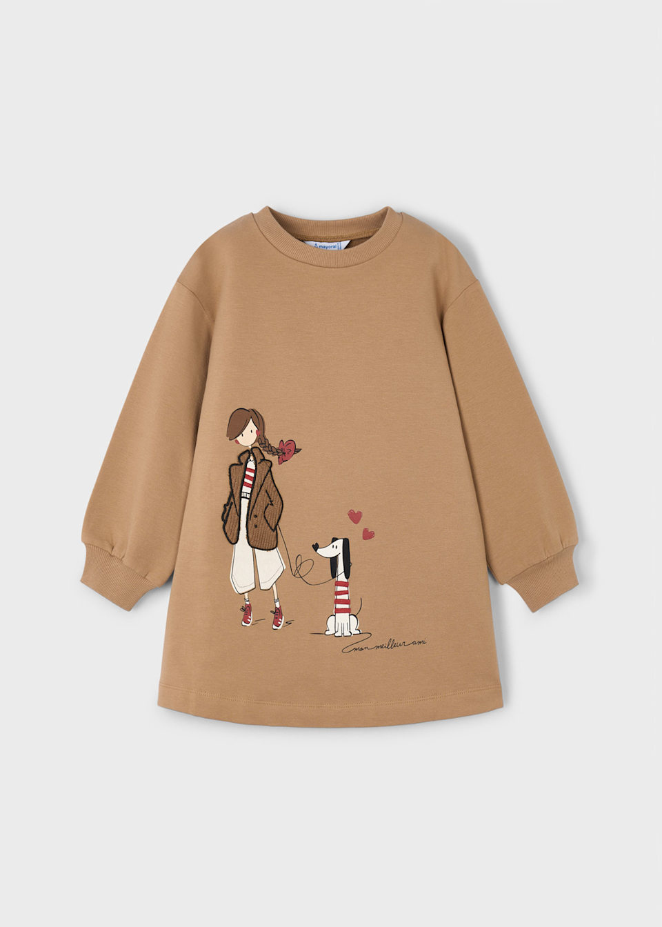 Girls fleece graphic dress
