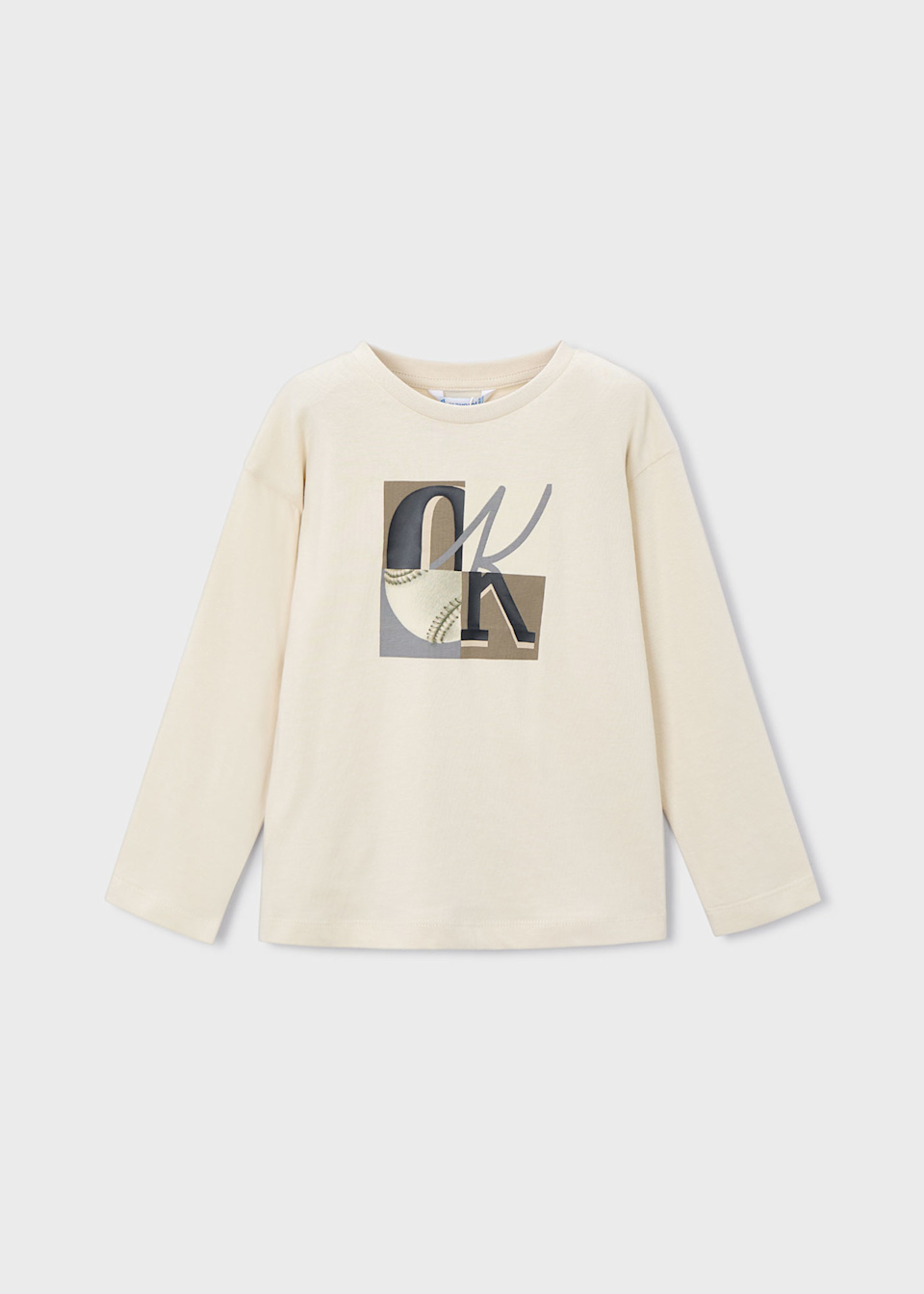 Boys long sleeved letters shirt