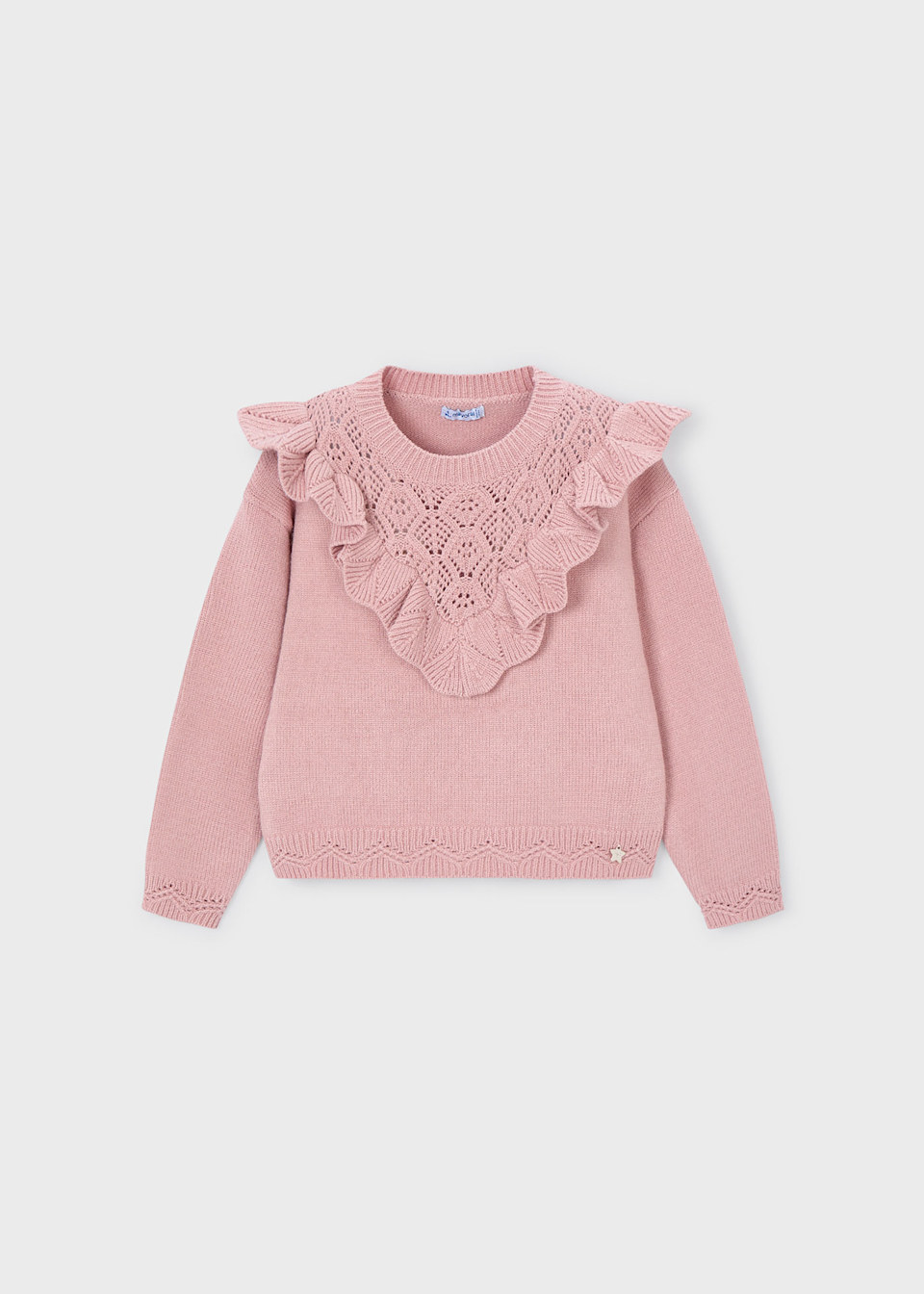 Girls openwork knit jumper