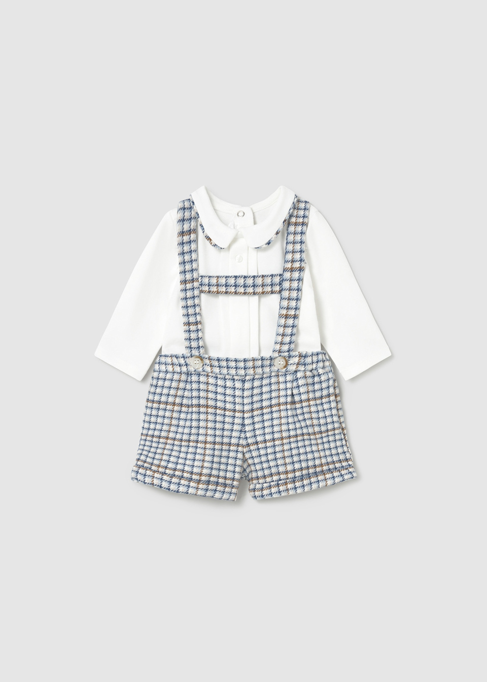 Newborn shorts and dungarees set