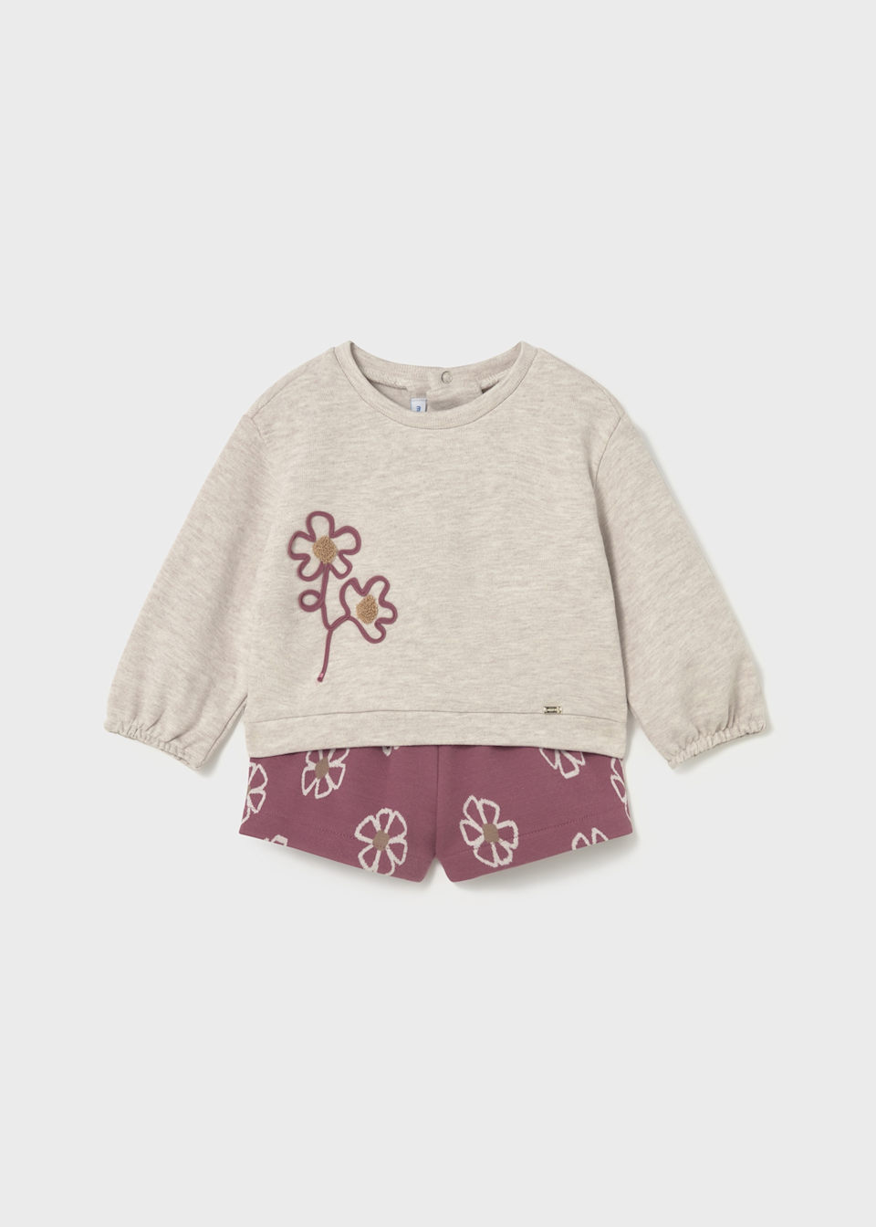 Conjunto pantalón corto flores bebé