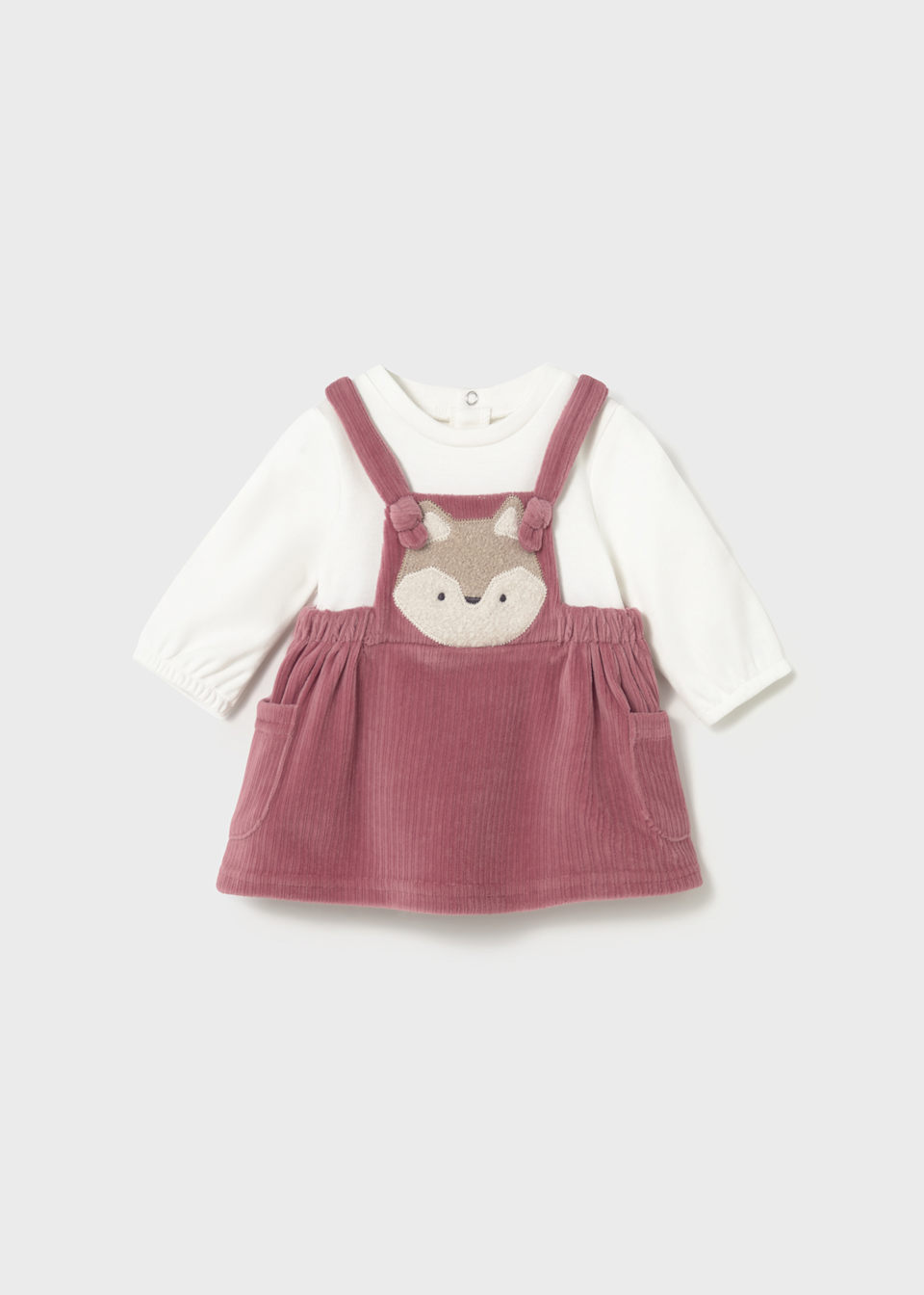 Newborn Girl Corduroy Dungaree Dress