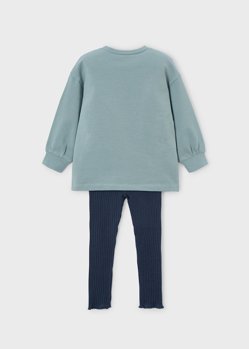 Girl Ribbed Leggings and Sweatshirt Set