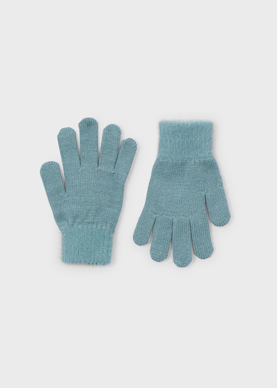 Girls knitted fur gloves