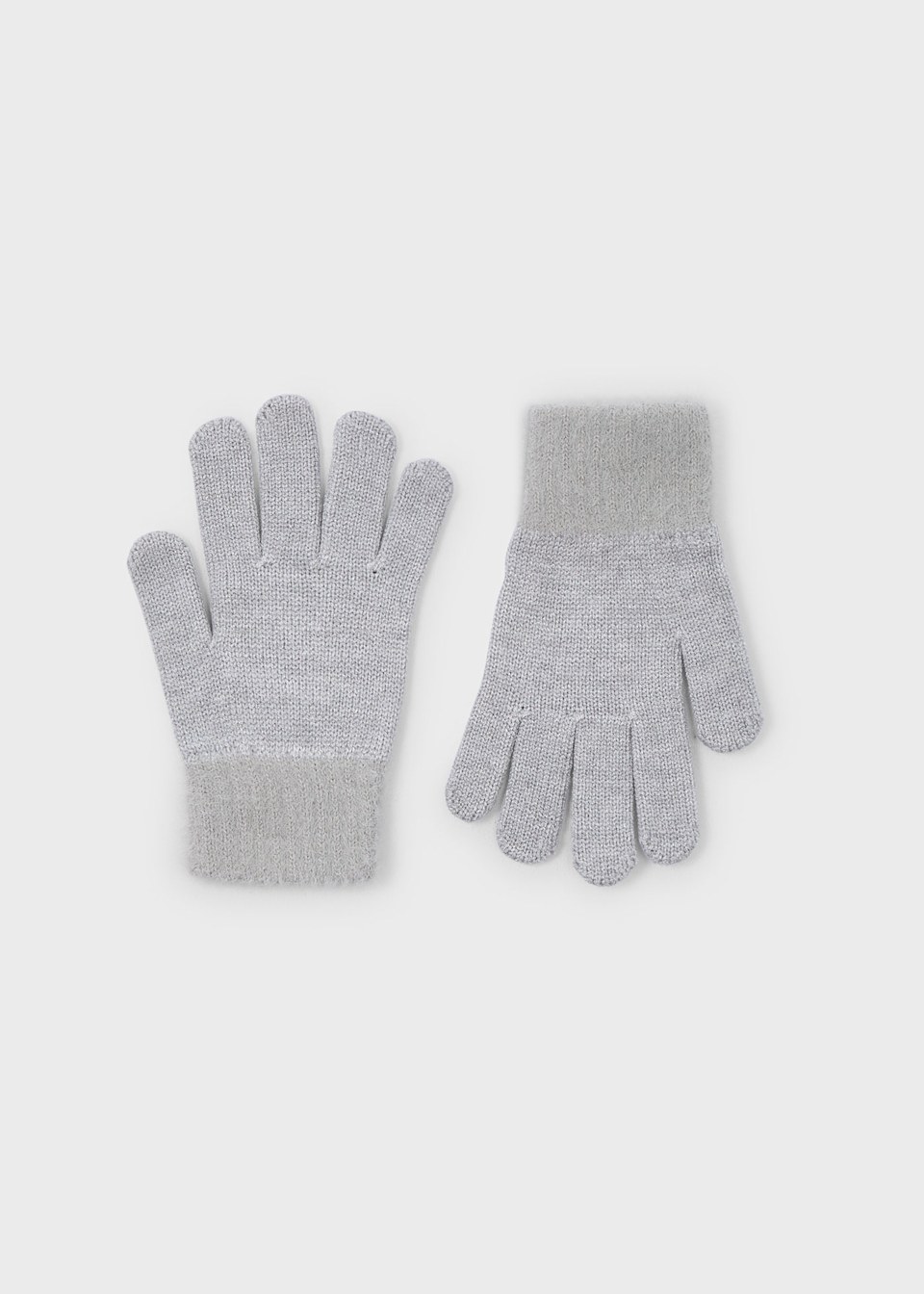 Girls knitted fur gloves