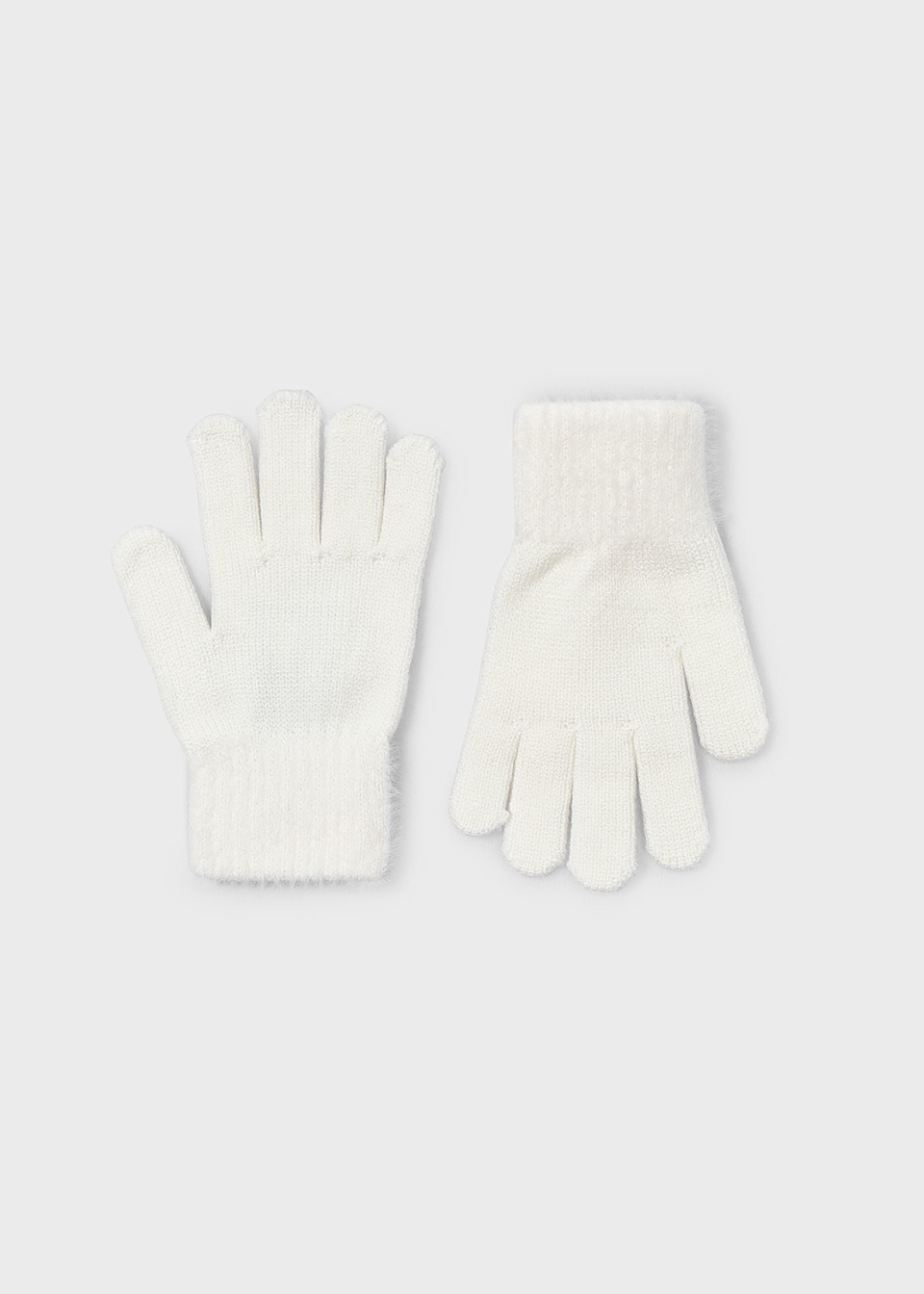 Girls knitted fur gloves