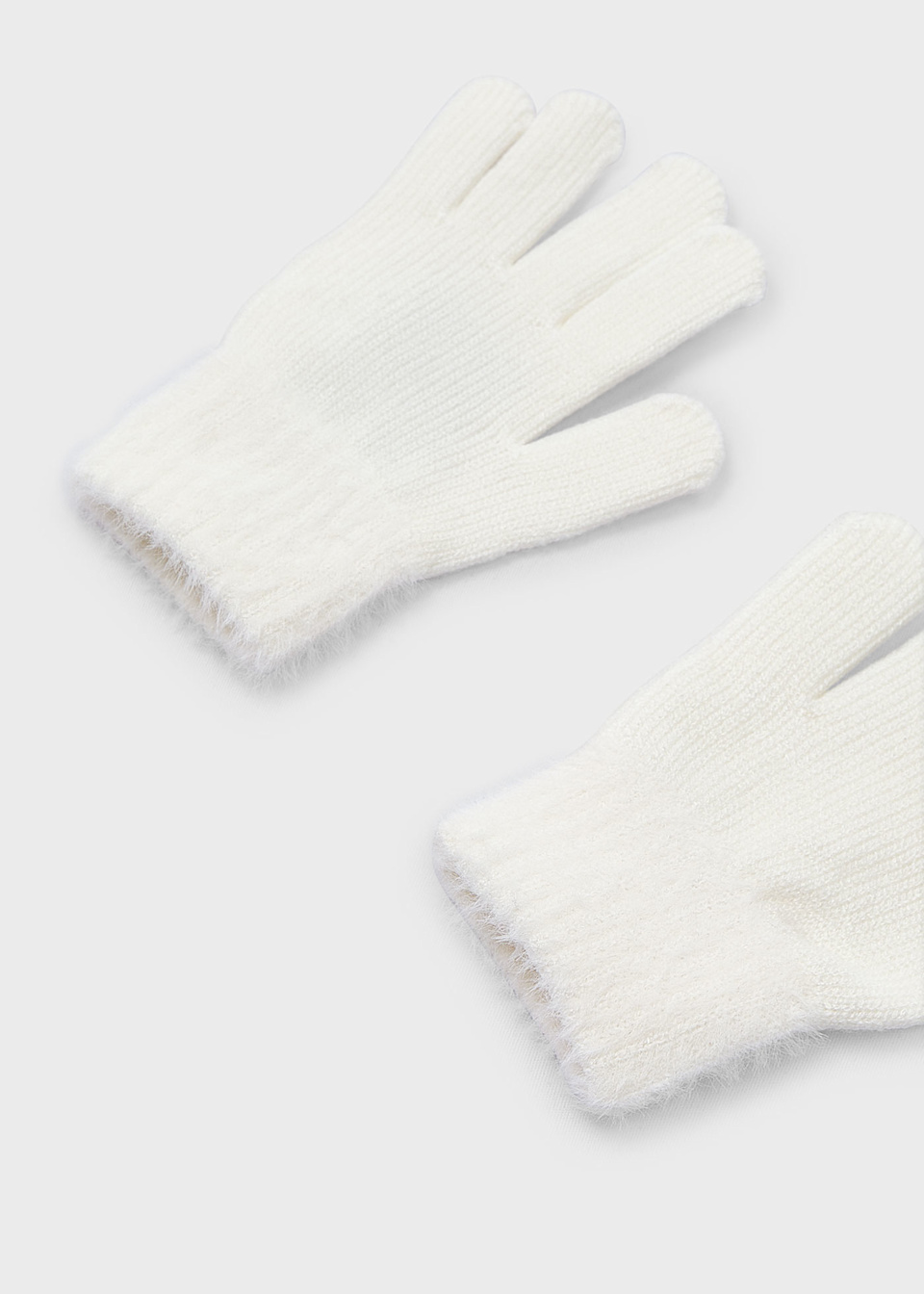 Girls knitted fur gloves