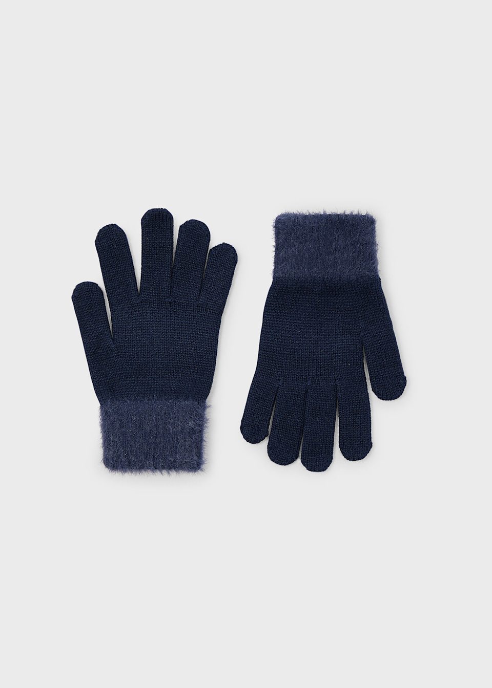 Girls knitted fur gloves