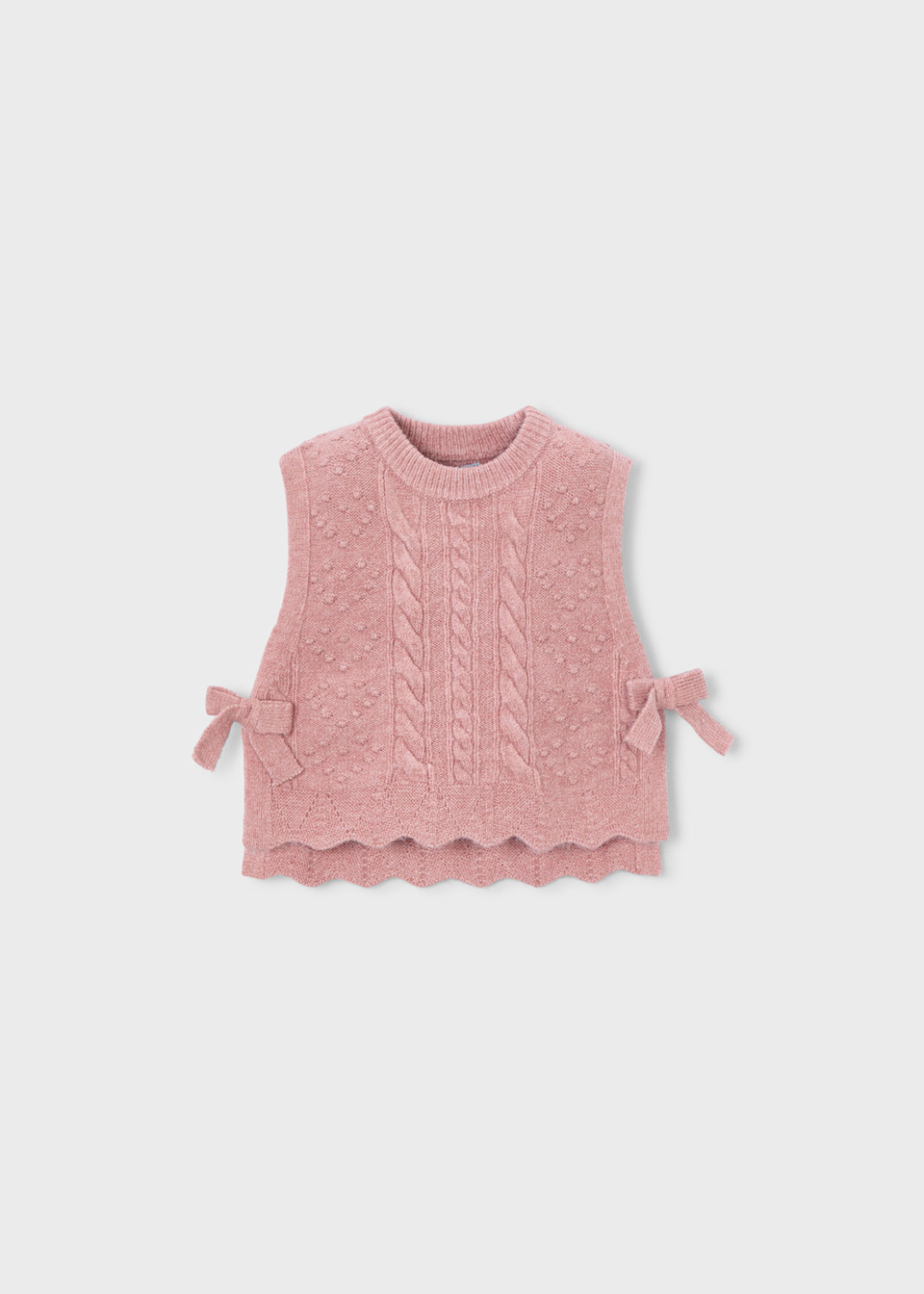 Gilet tricot nœuds fille