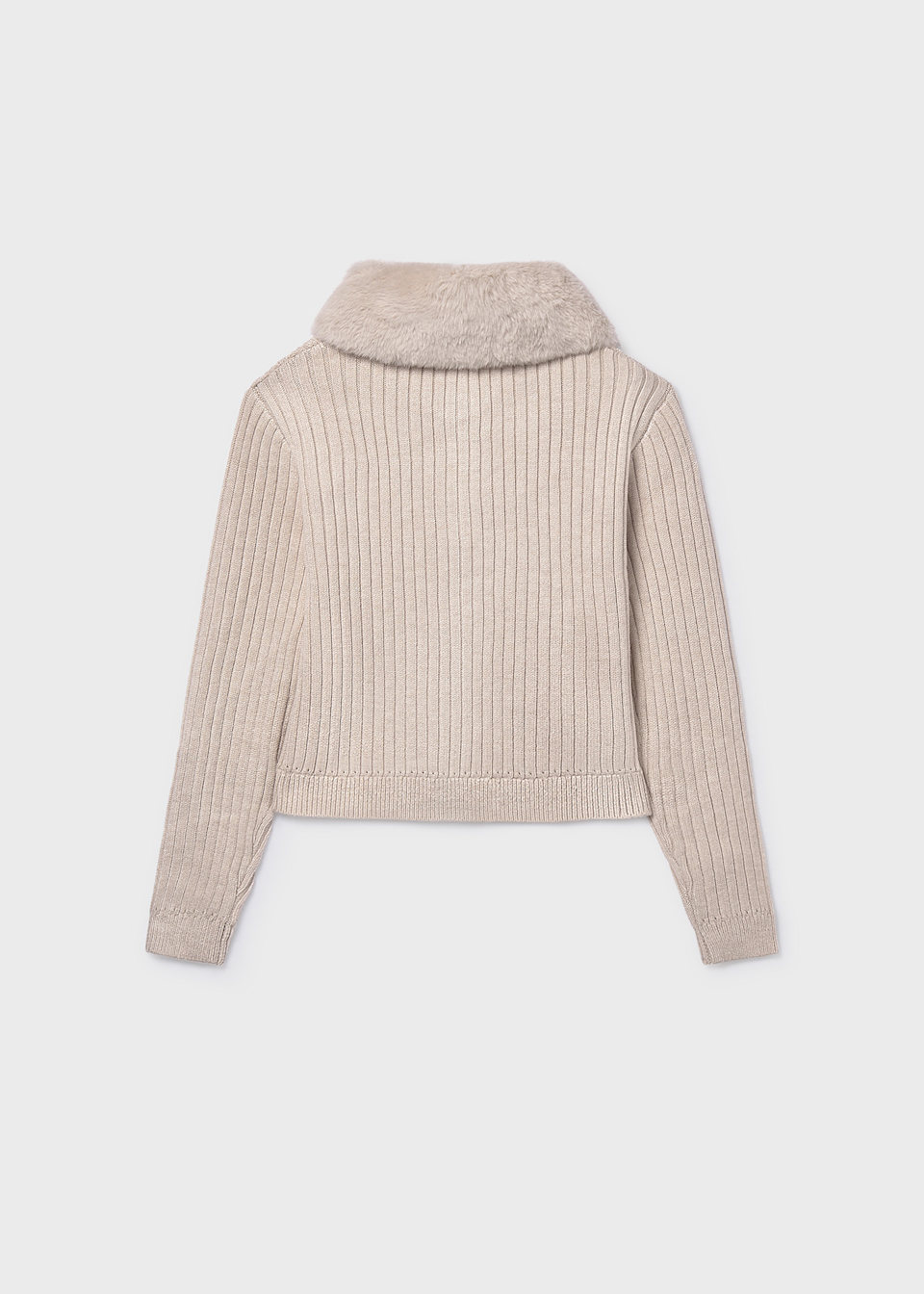 Girl tricot cardigan with fur collar