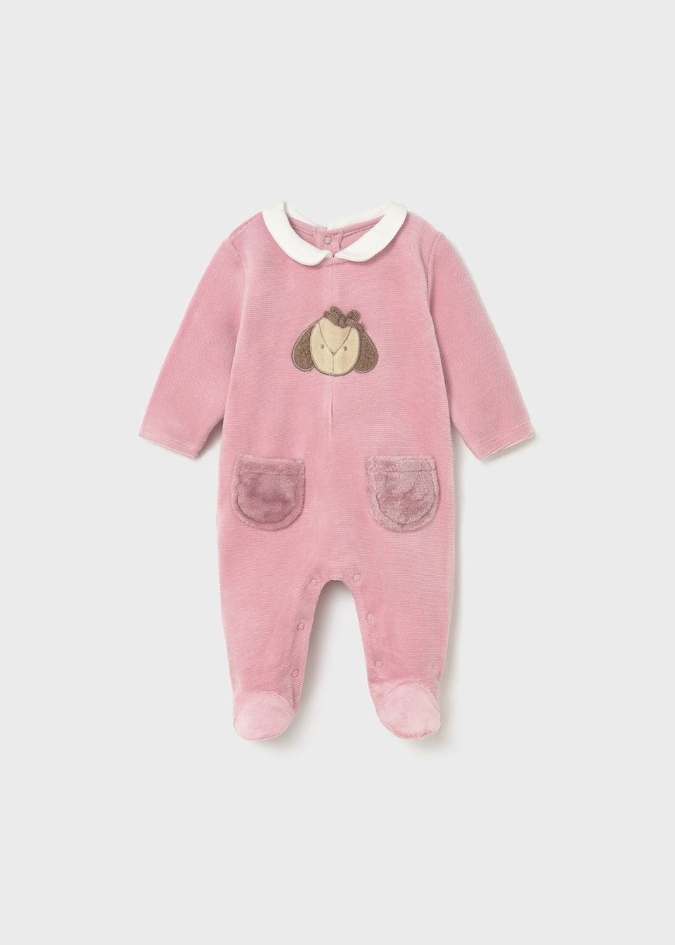 Newborn Girl 2-Piece Velour One Piece Set