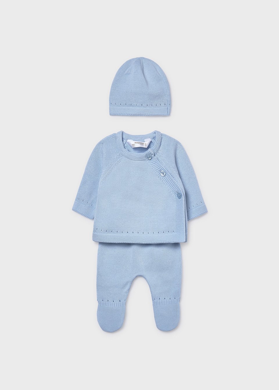 Baby unisex 3 piece knitted gift set