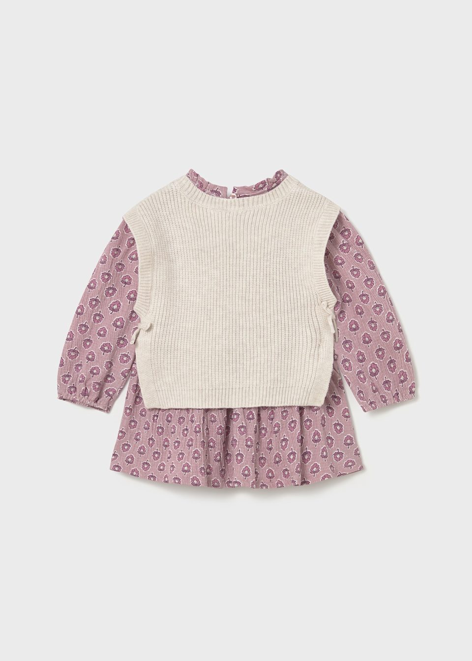 Baby Dress with Faux Knit Vest