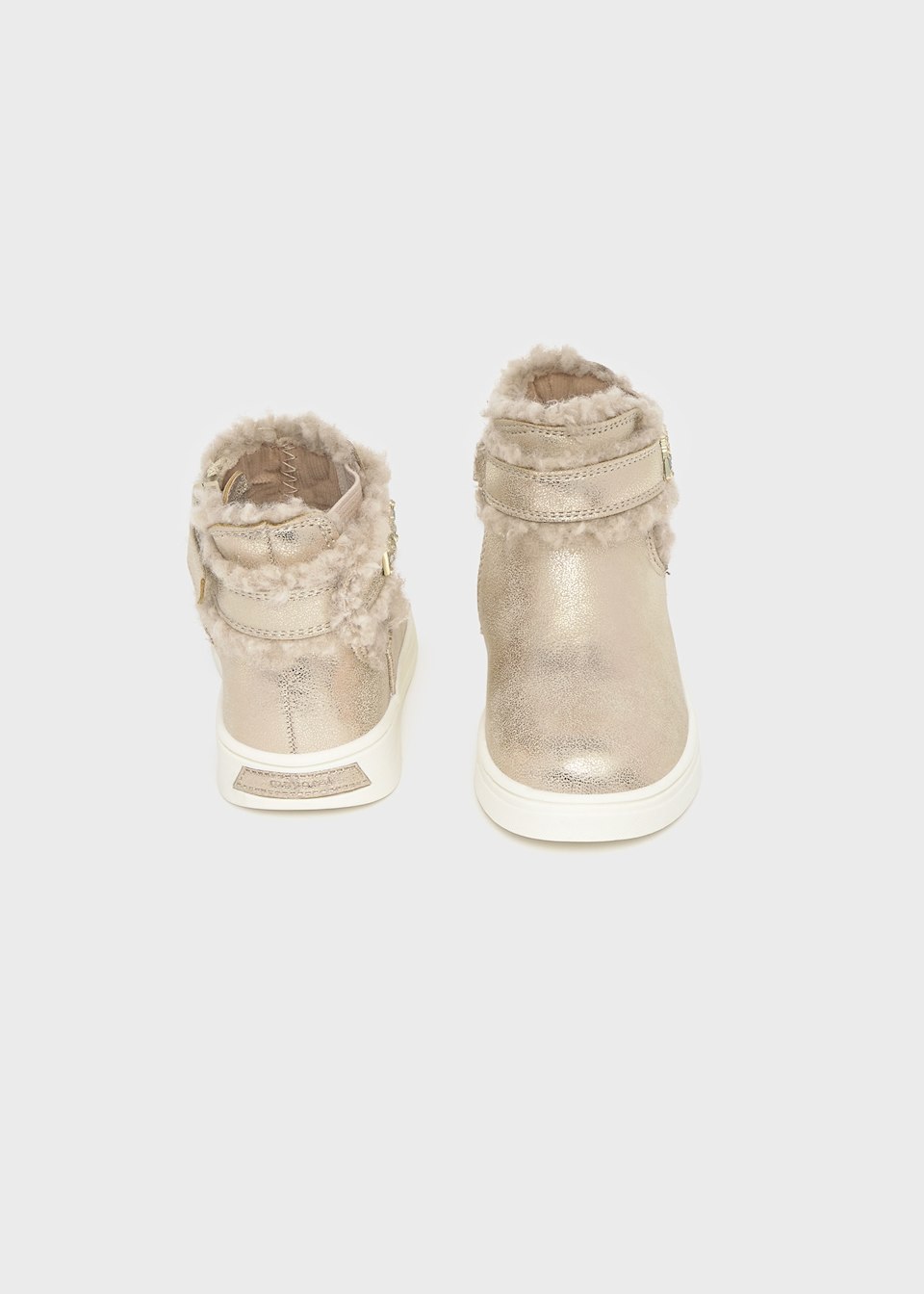 Bottines en fourrure à strass bébé