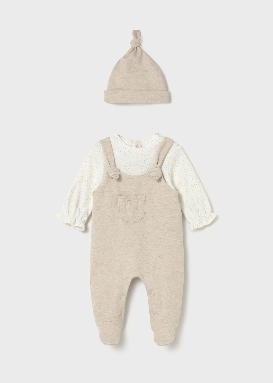 Newborn dungarees set with hat