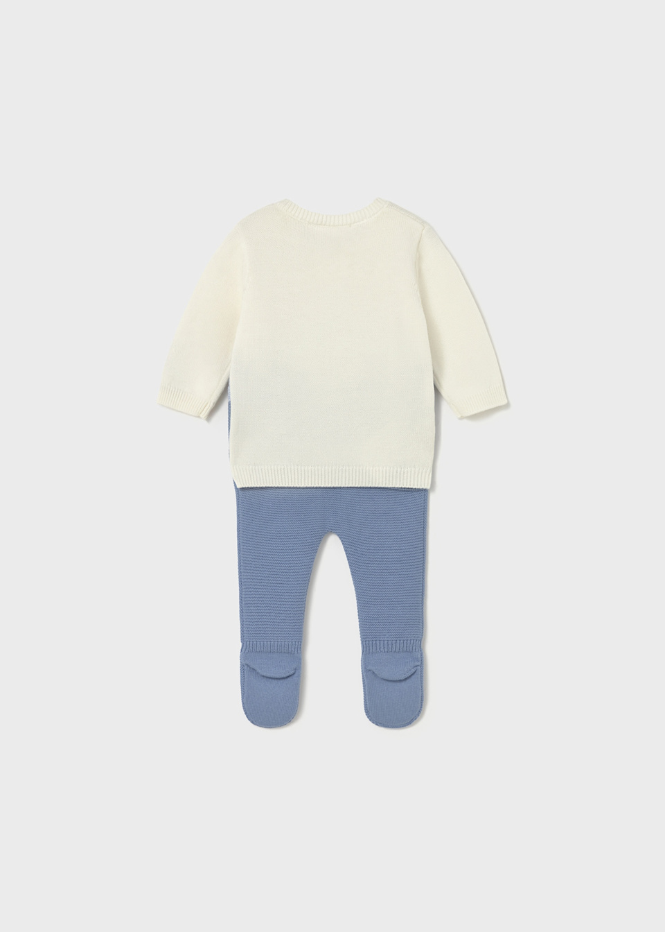 Newborn knitted jumper and footed trouser set