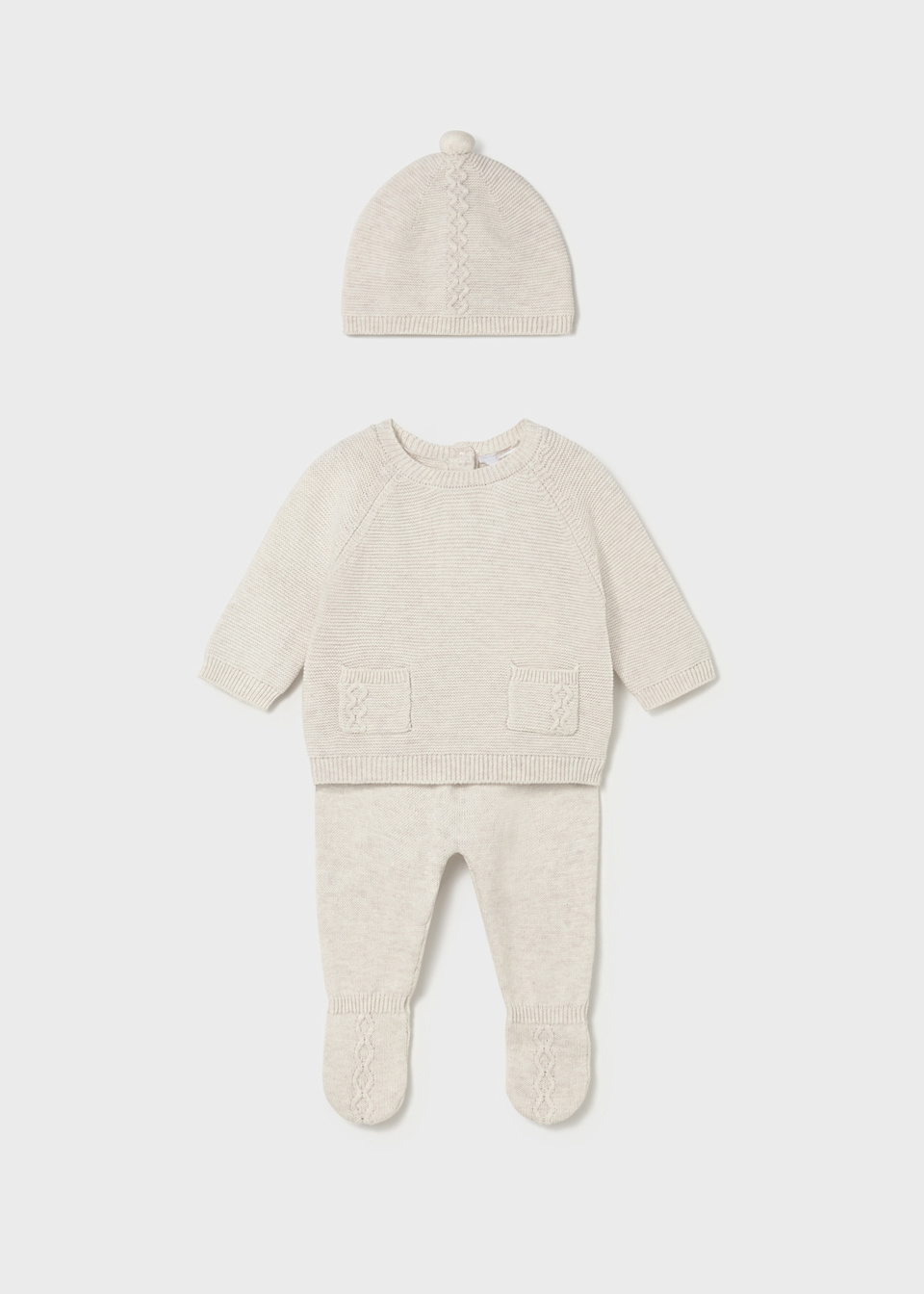 Conjunto 3 piezas polaina recién nacida