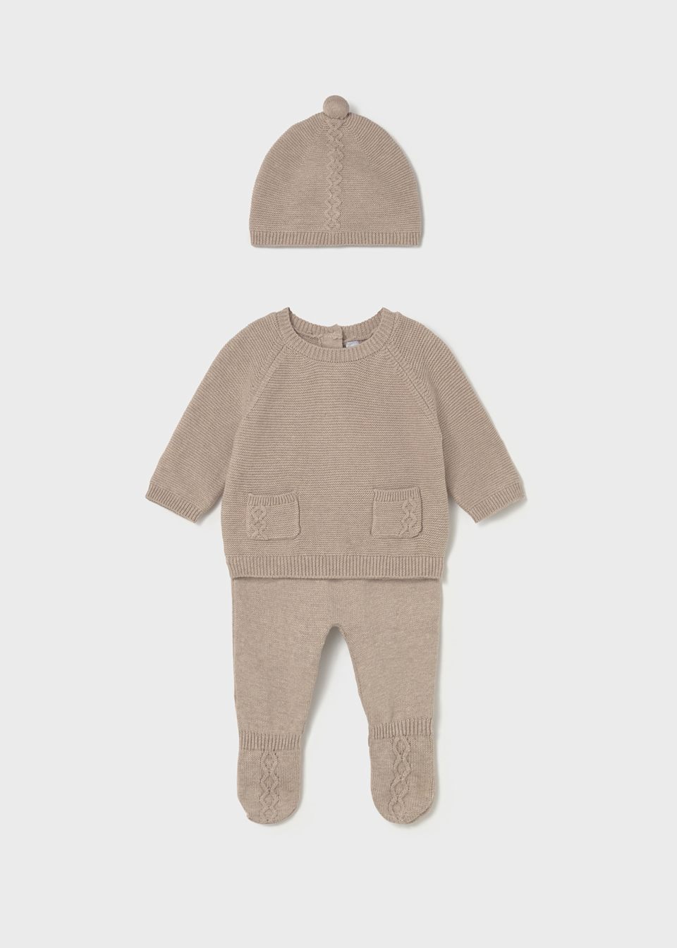Newborn 3 piece footed trouser set