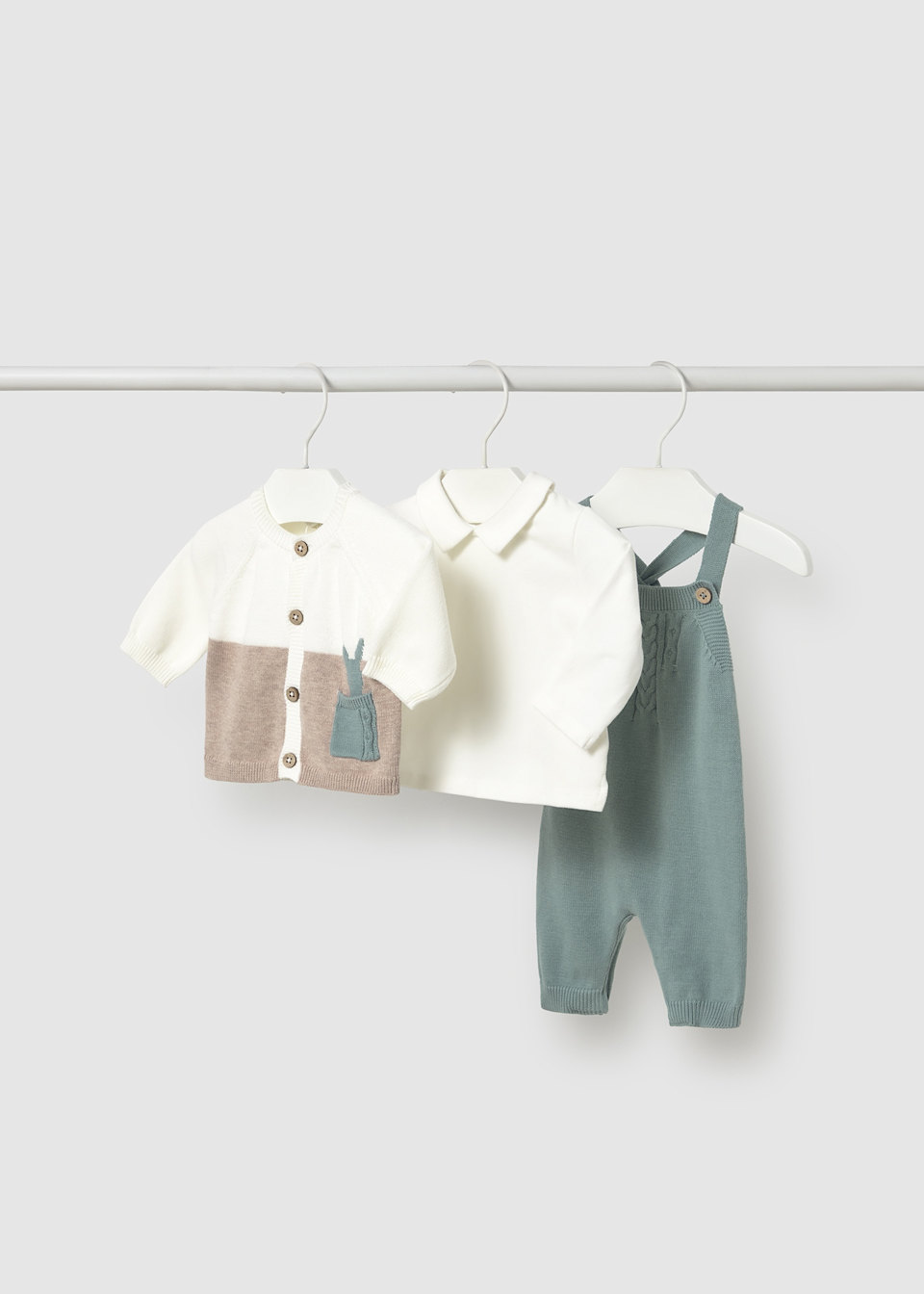 Newborn 3 piece dungaree set