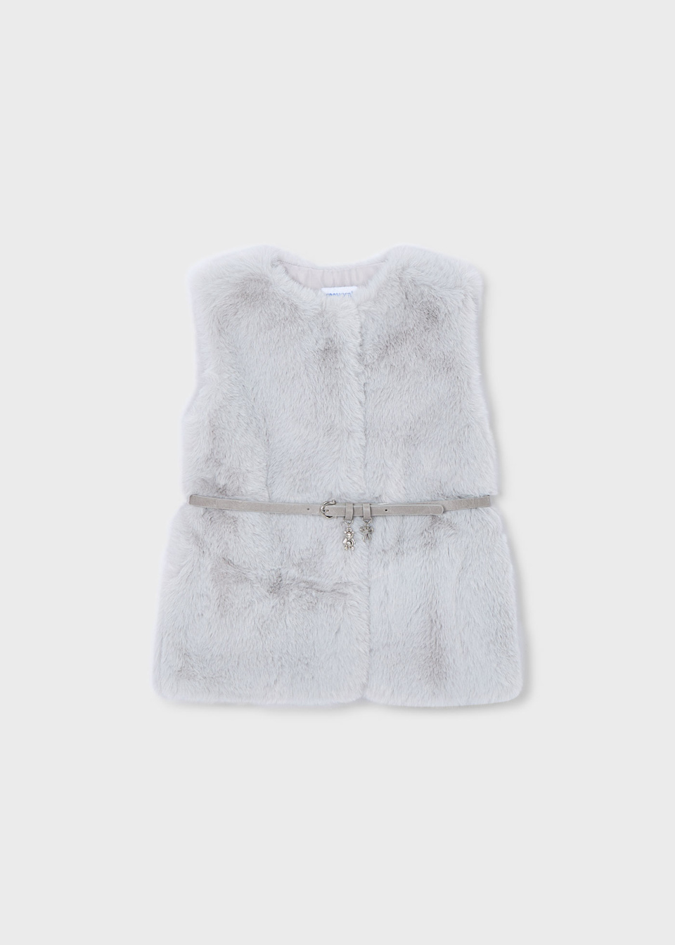Girls fur gilet with belt
