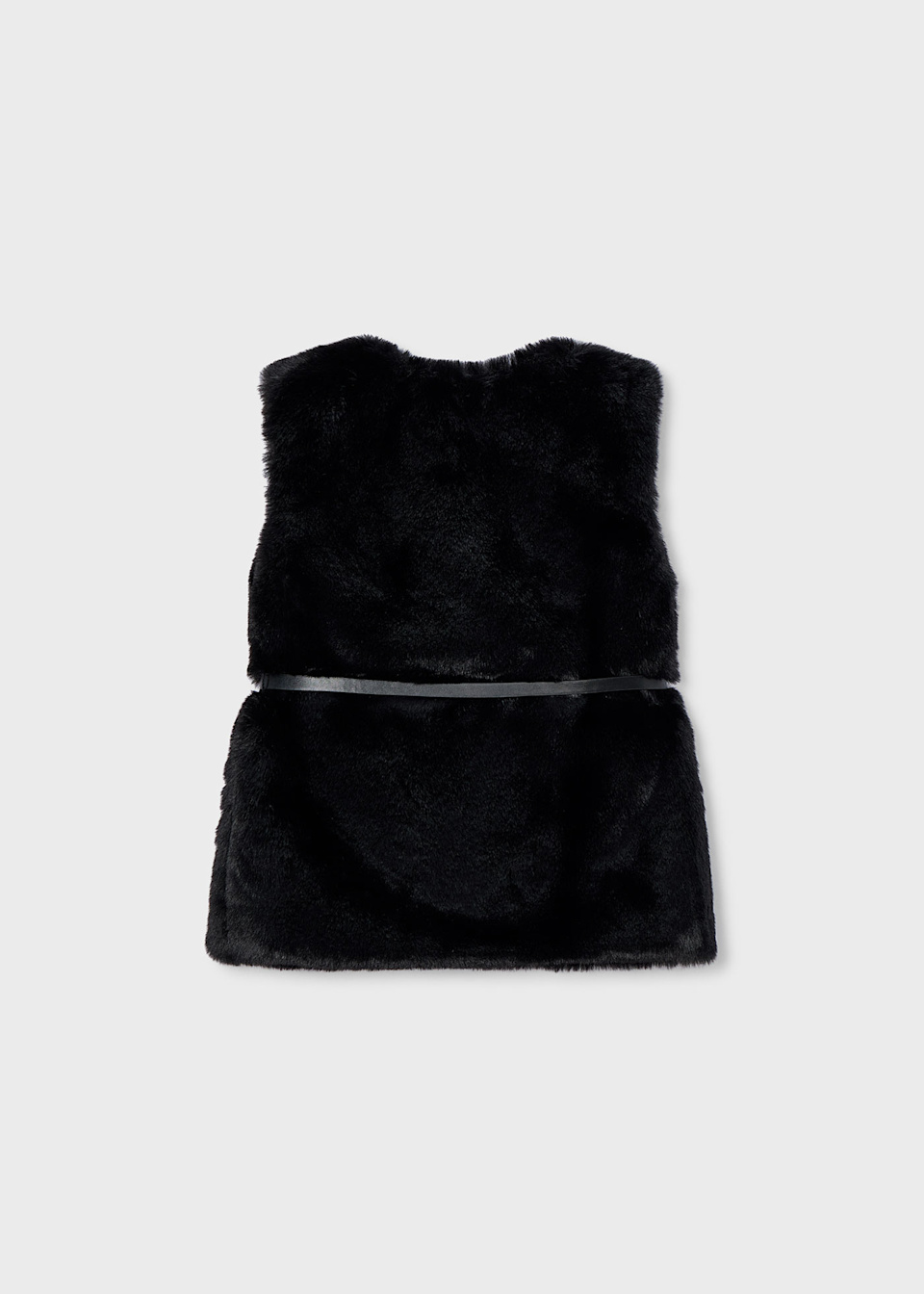 Girl Belted Faux Fur Vest