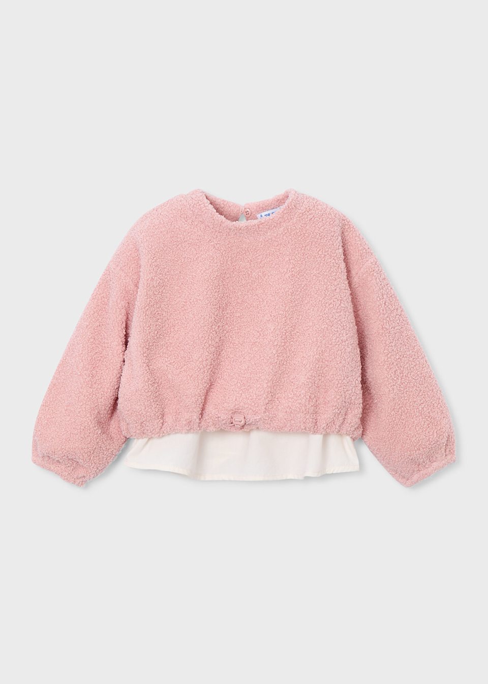 Girl Sweatshirt With Contrast Sherpa