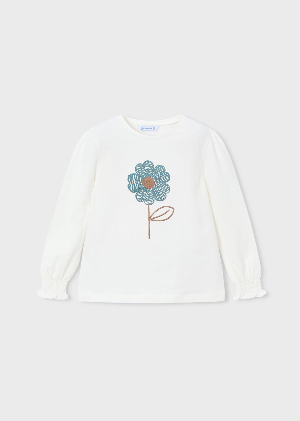 Girl floral applique T-shirt