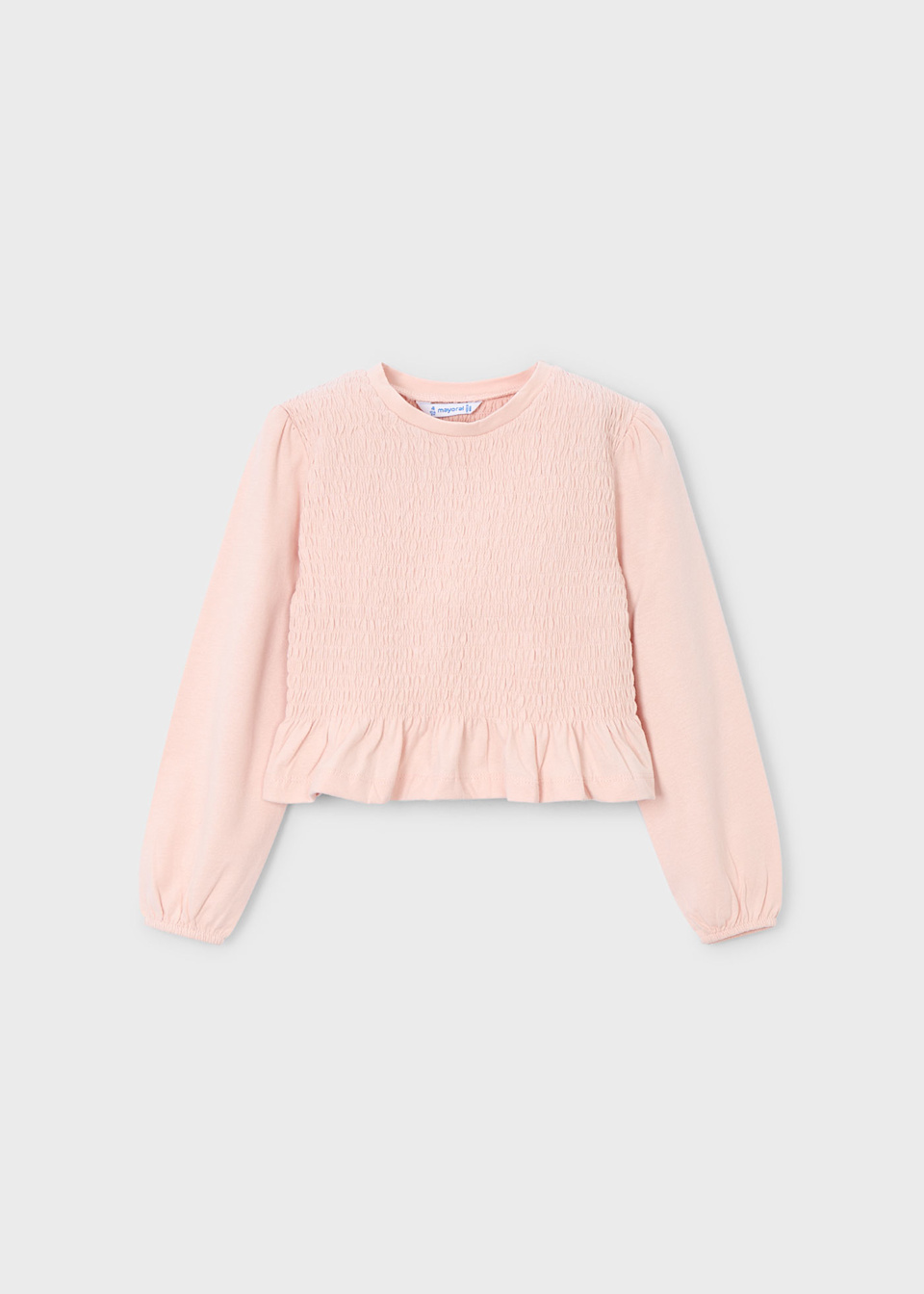 Girls smocked stitching shirt