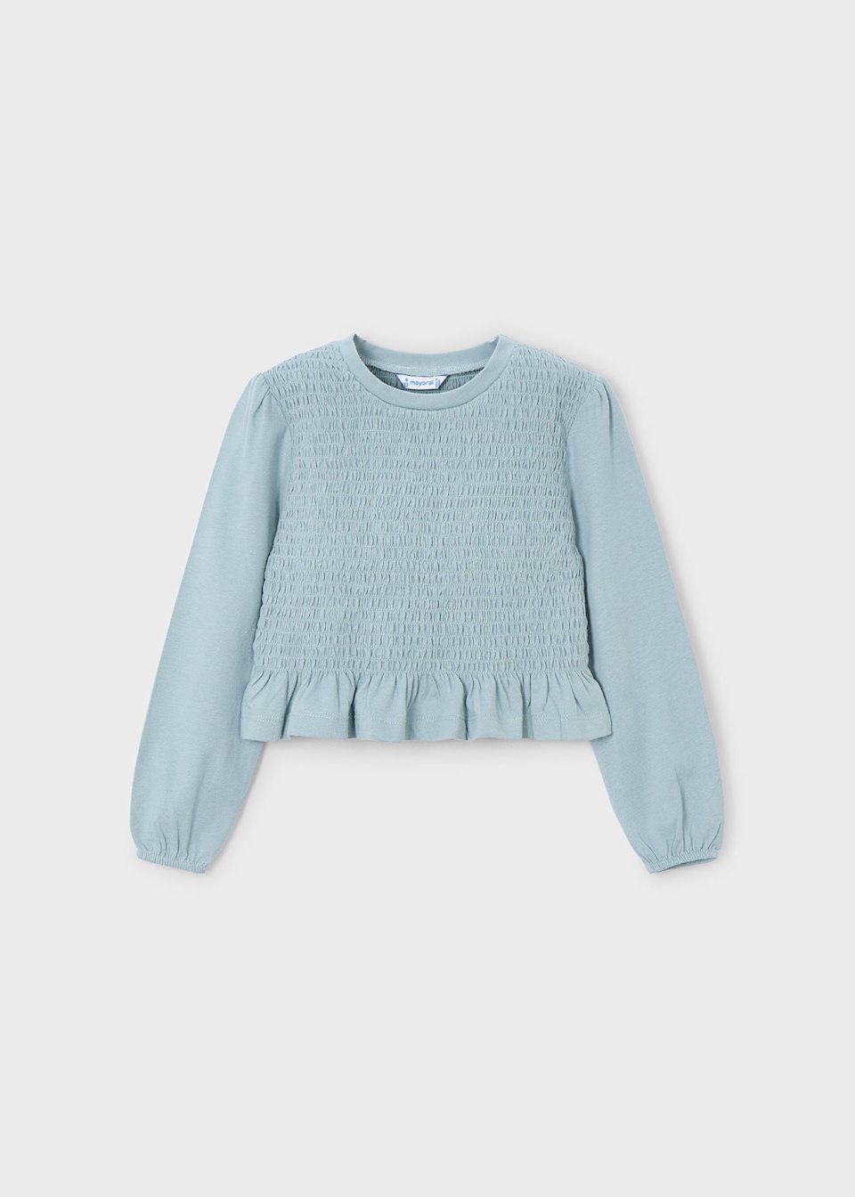 Girls smocked stitching shirt