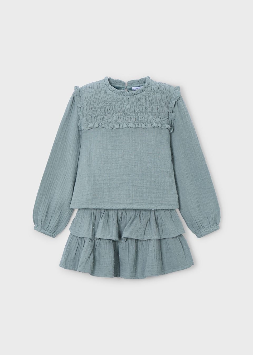 Girls ruffled skirt and blouse set