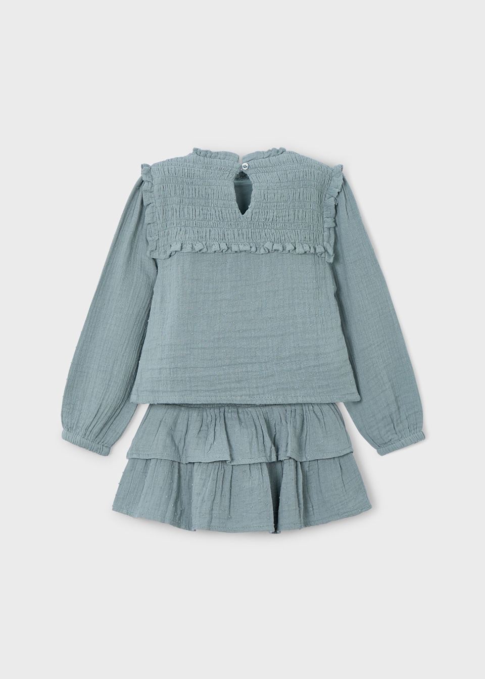 Girls ruffled skirt and blouse set