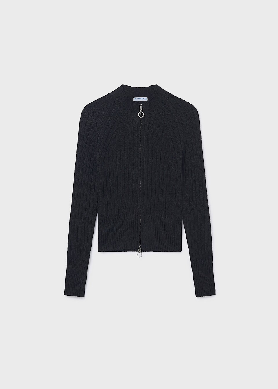 Girls knitted zip up cardigan