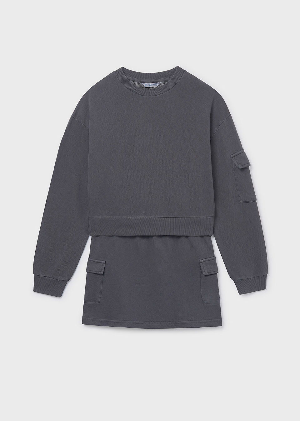 Girl Cargo Skirt and Sweatshirt Set