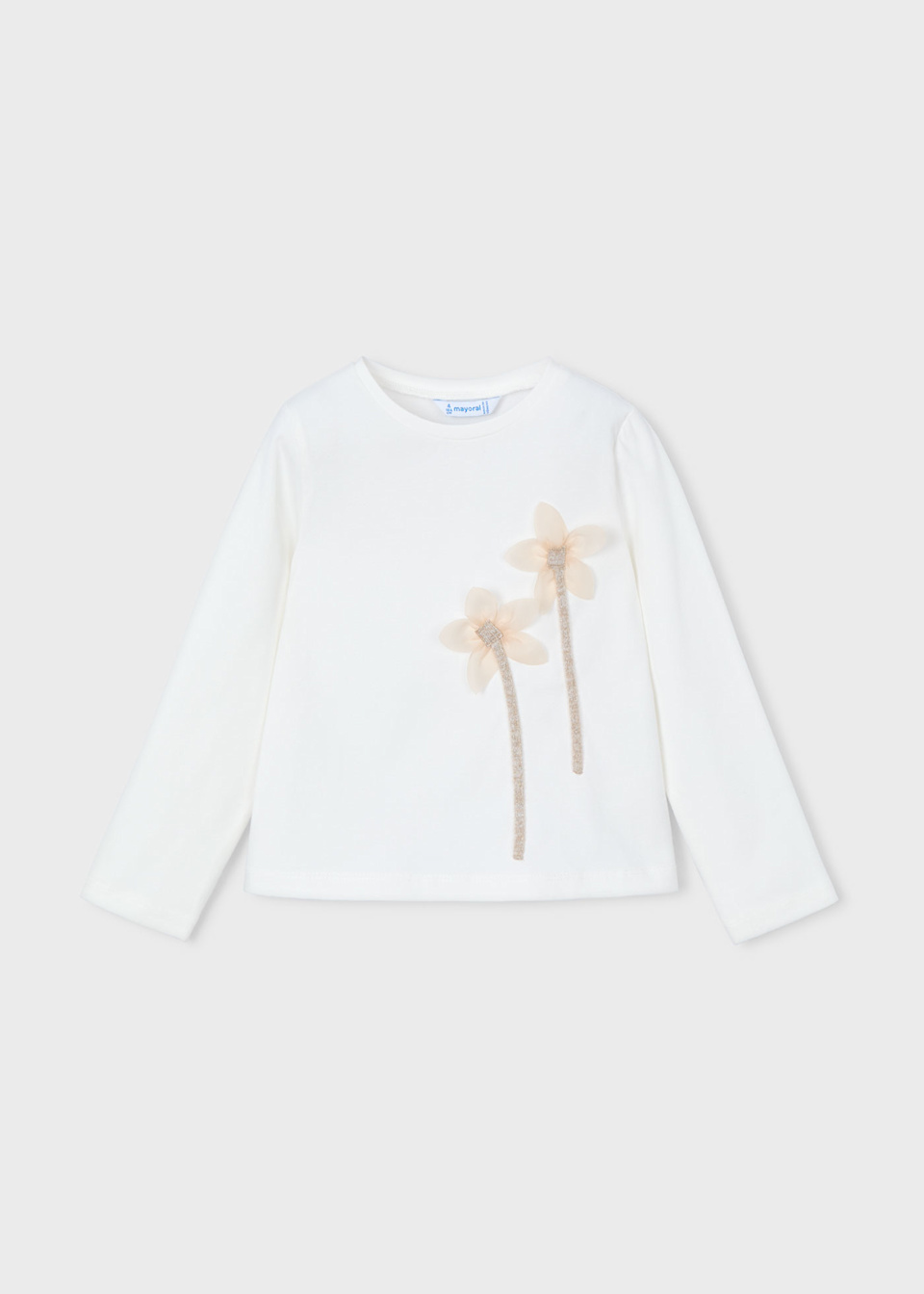 Girl flower applique T-shirt