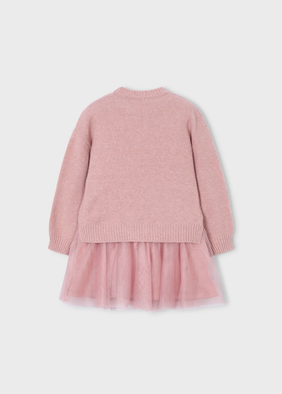 Vestido tricot combinado niña