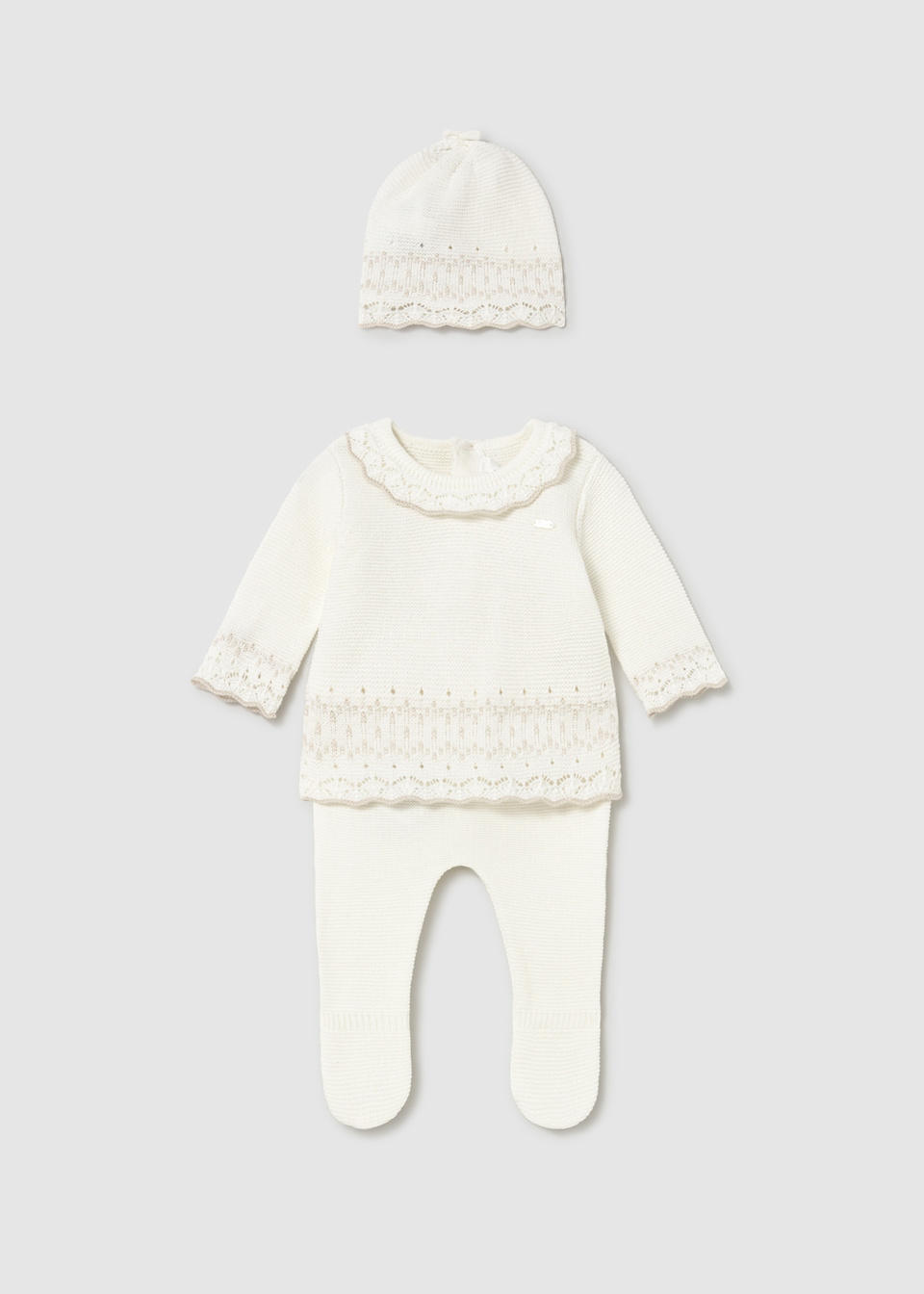 Ensemble 3 pièces tricot nouveau-né