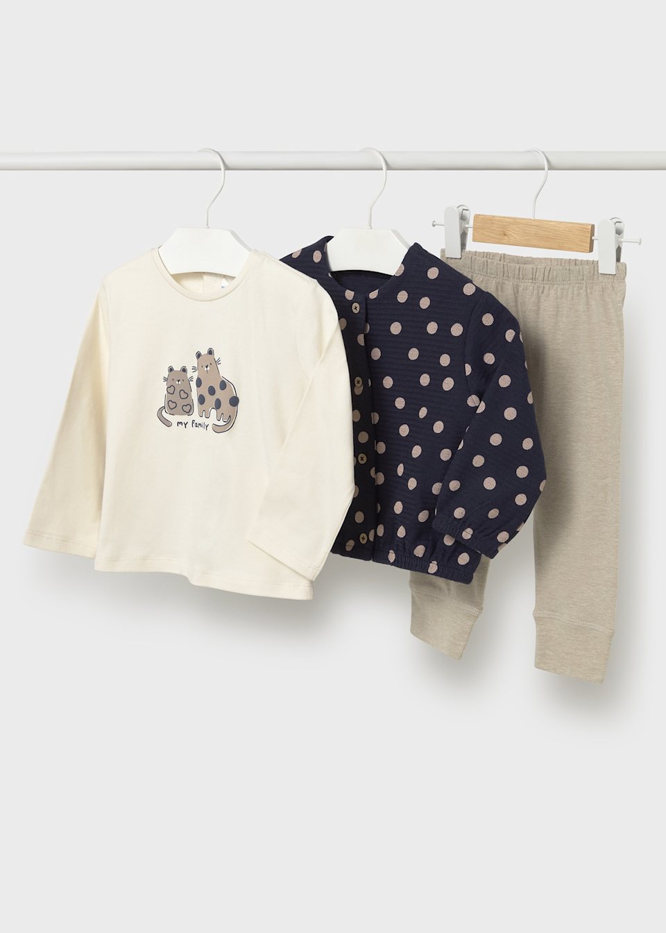 Conjunto 3 piezas lunares bebé