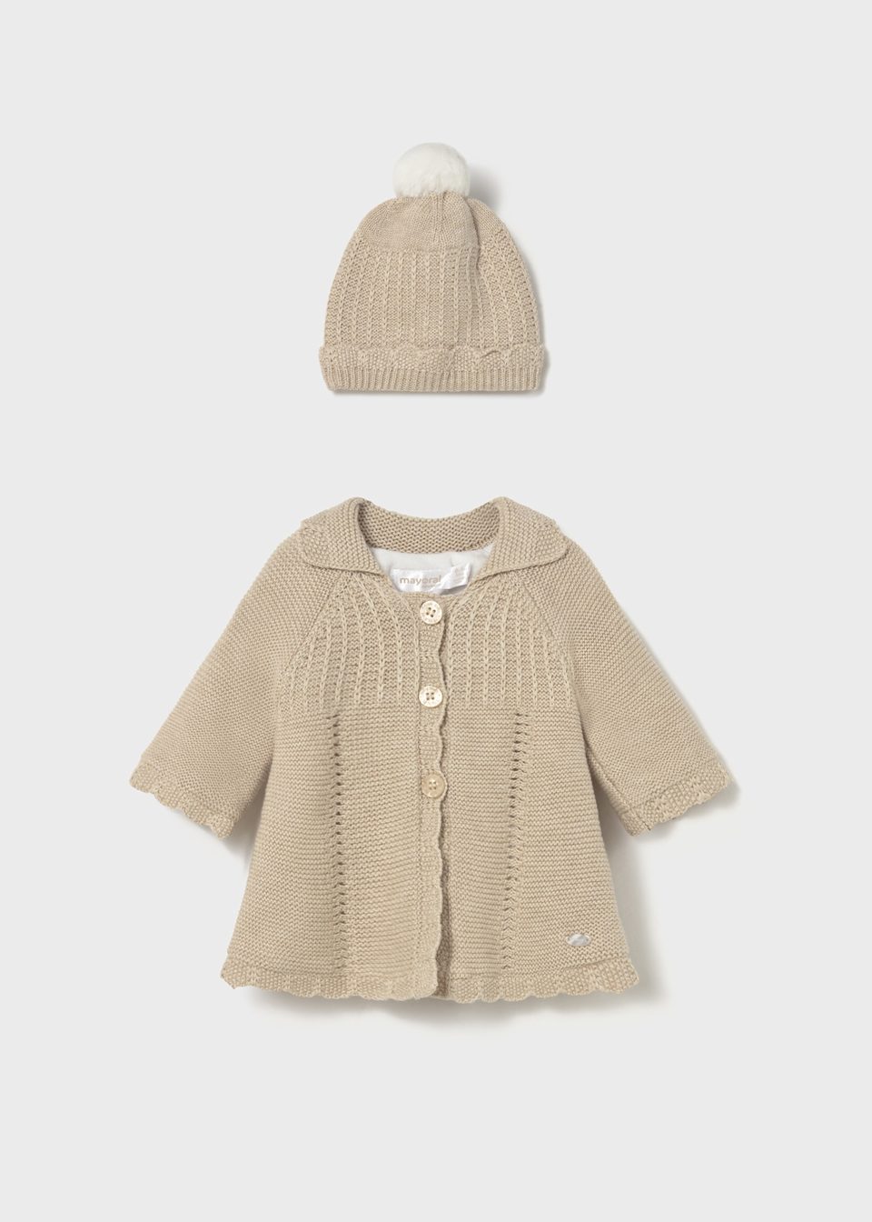 Newborn knitted coat with hat