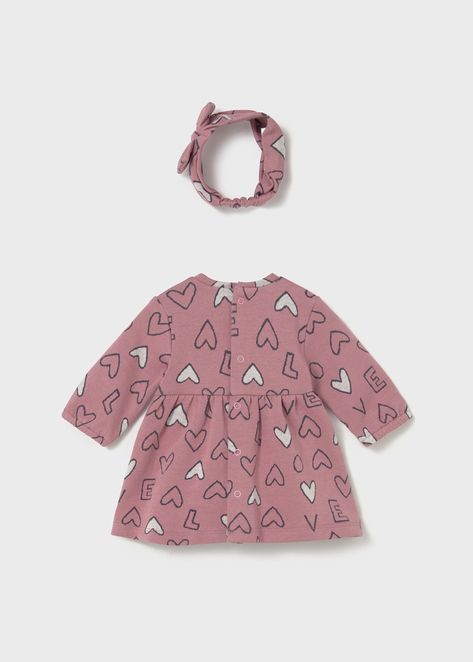 Robe avec serre-tête en jacquard nouveau-né