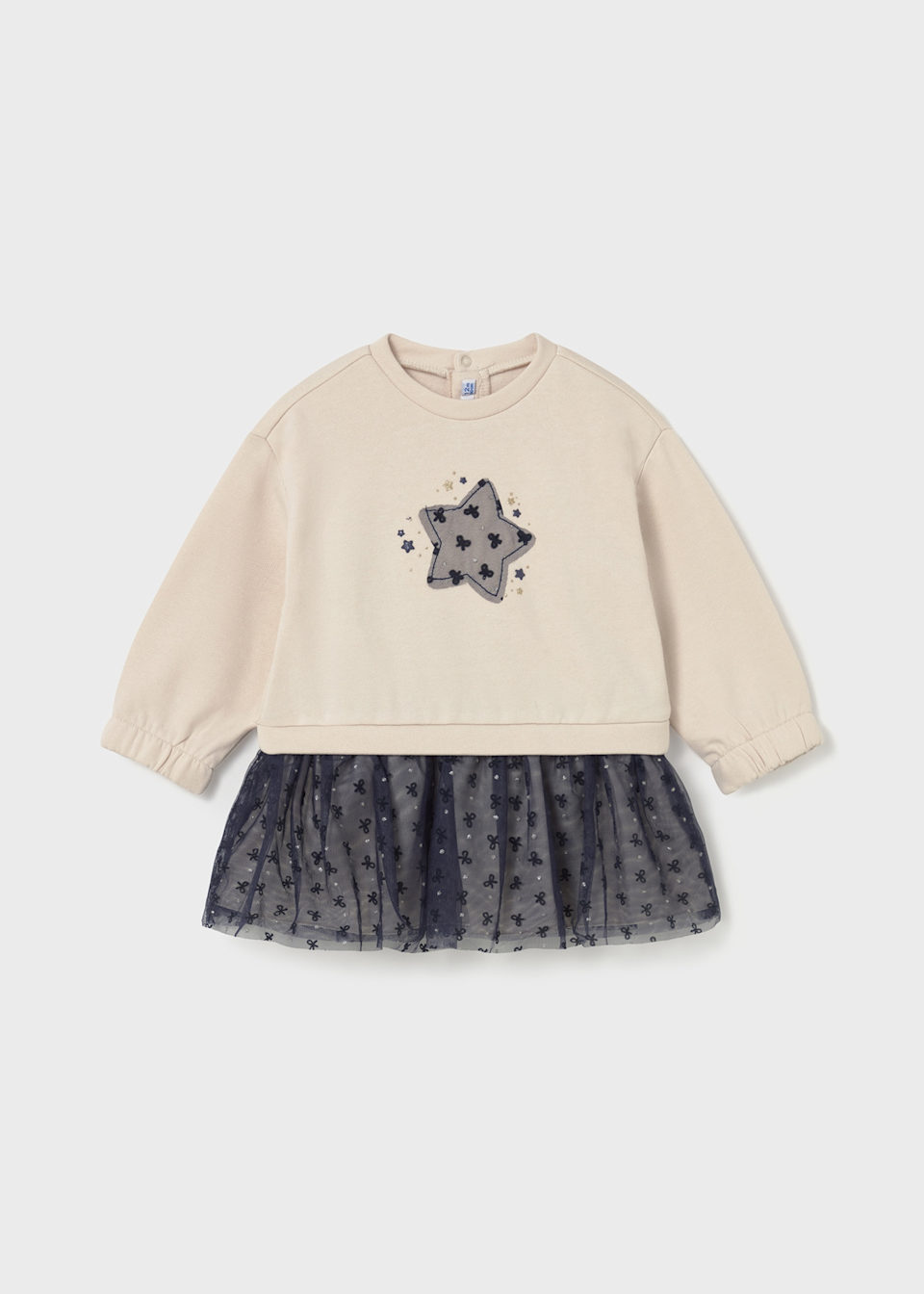 Baby combined star motif tulle dress