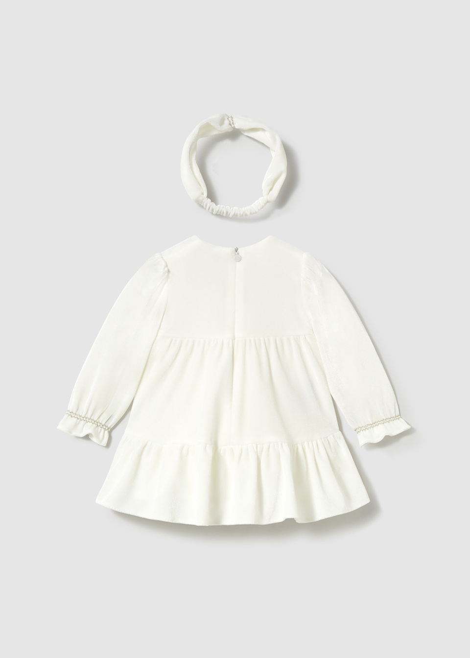 Vestido terciopelo con diadema bebé